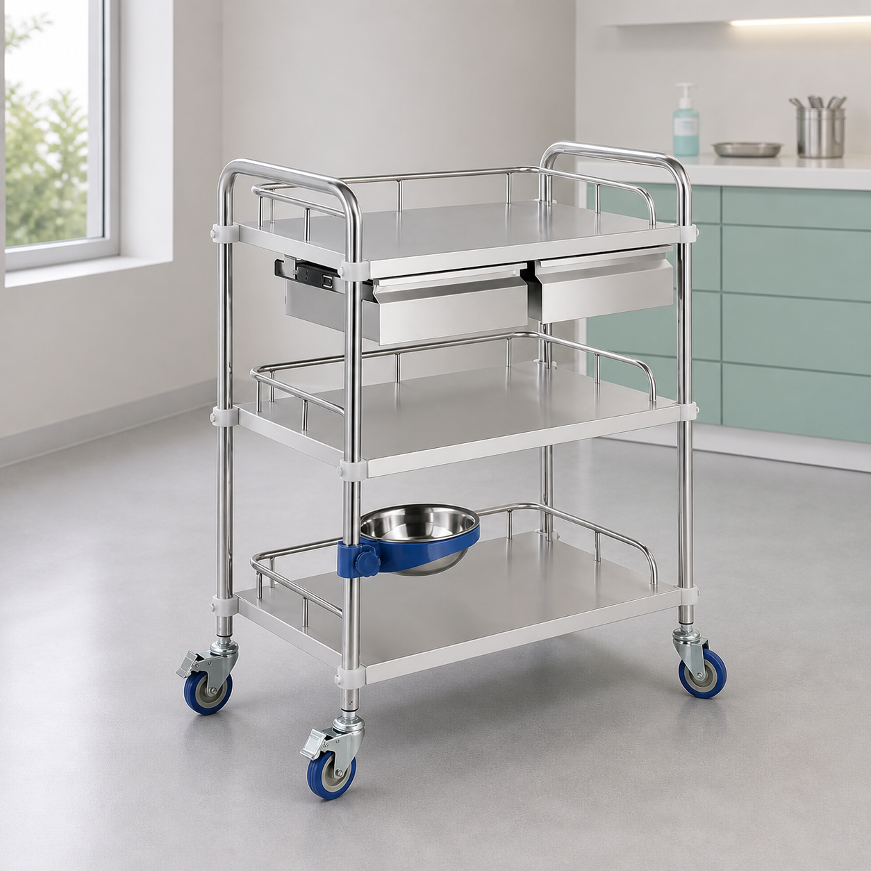 Chariot de soins inox KTJ-13101
